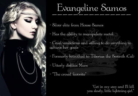 Evangeline Samos facts | Red queen quotes, Red queen victoria aveyard, Red queen