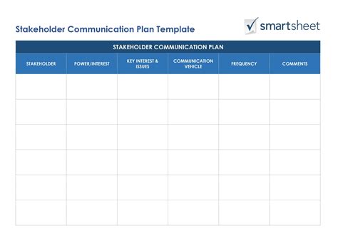 Free Stakeholder Analysis Templates Smartsheet