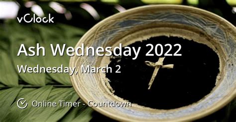 When is Ash Wednesday 2022 - Countdown Timer Online - vClock