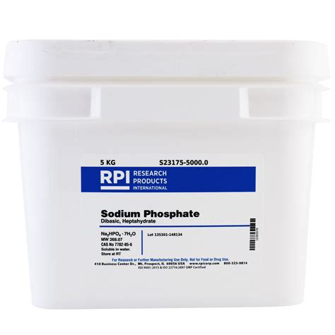 S23175-5000.0 - Sodium Phosphate Dibasic Heptahydrate, 5 Kilograms