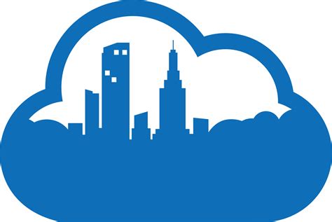 Cloud Computing Logo Icon - Cloud With Buildings Icon Clipart - Full ...