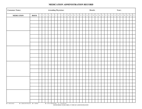 Home Medication Chart Template Blank Medication Administration Record ...