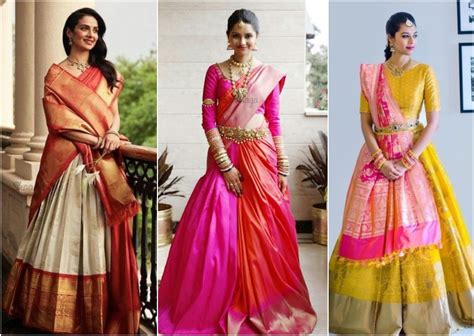 Pattu Lehengas And Half Saree For Every South Indian Bride | Fashion