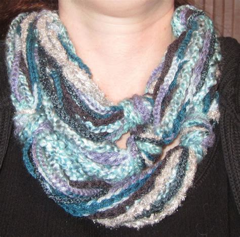 Completed my first crocheted chain scarf. Not quite the same as the one I saw (also in my ...