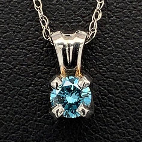 Enhanced Blue Diamond Pendant with chain