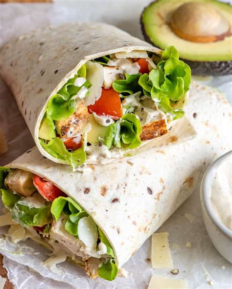 The BEST Healthy Chicken Caesar Wrap | Healthy Fitness Meals