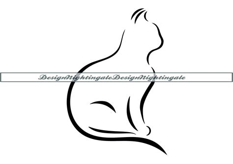 Cat Outline SVG Cat Tattoo SVG Cat Outline Clipart Cat | Etsy