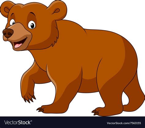 Illustration of Cute bear walking isolated on white background ...