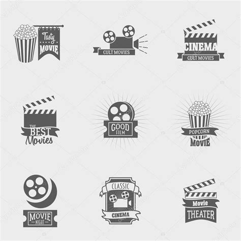 Conjunto de logotipos y signos de cine vectorial. Cine, estudios de ...