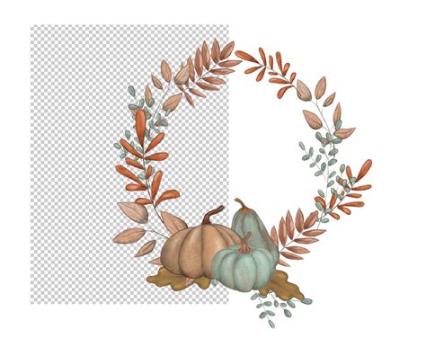 Autumn Frame Png Clipart Autumn Mini Set Clipart Pumpkin and - Etsy