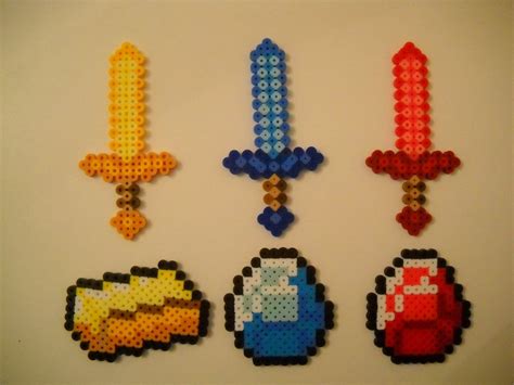 Gold, Diamond, and Ruby Swords by RetroNinNin on deviantART | Perler ...