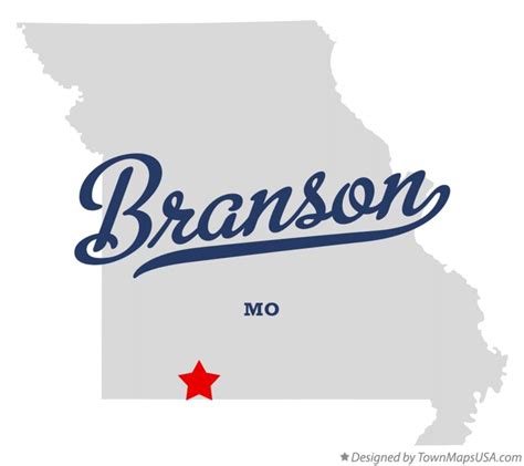 Map of Branson, MO, Missouri