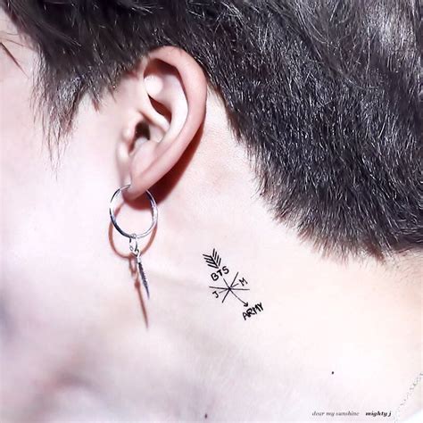 jimin Kpop Tattoos, Army Tattoos, Korean Tattoos, Fake Tattoos, Mini Tattoos, Tattoos And ...