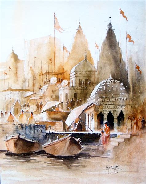 Buy Painting Banaras Ghat Artwork No 10496 by Indian Artist Sanjay Dhawale