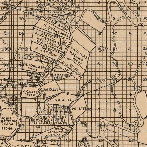 Mobile County Alabama 1895 Old Wall Map With Landowner Names - Etsy