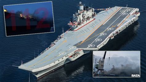 Fire Breaks Out On Russian “Admiral Kuznetsov” Aircraft Carrier at the Barents Sea port of ...