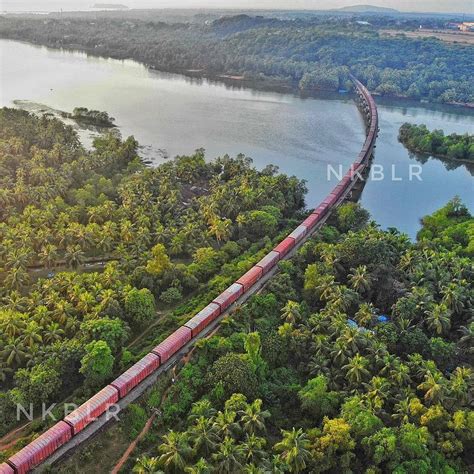 A goods train chugging along majestically over the Sharavati river ...