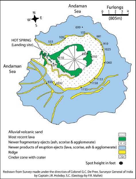 3. Topographic-geologic map of Barren Island reproduced from Hobday ...