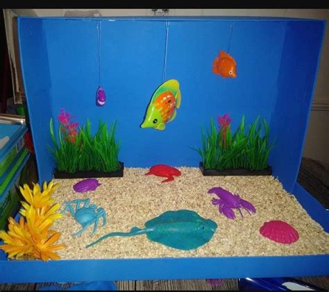 Ocean ecosystem for my daughter's 3rd grade project. Super fun to make ...