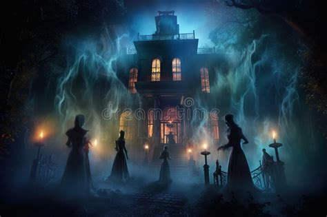 Scary Castle in the Night. Generative Ai Stock Illustration - Illustration of halloween, evil ...