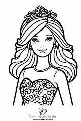 Barbie Coloring Pages  Coloringandlearncom Boyama Sayfaları Çizim sketch template