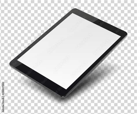 Tablet pc computer with blank screen on transparent background. Stock Vector | Adobe Stock