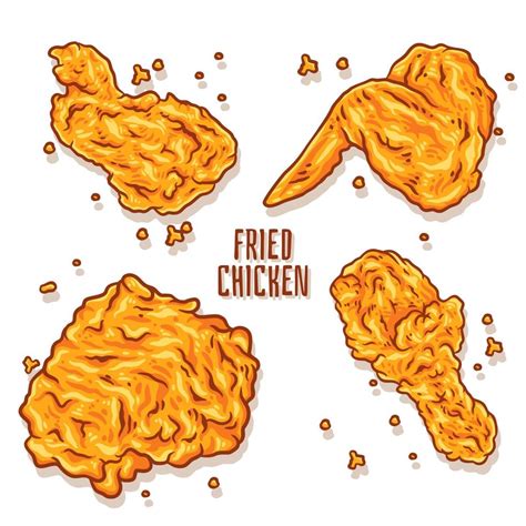 Crispy fried chicken vector illustration 6035269 Vector Art at Vecteezy