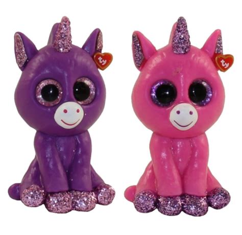 SET of 2 TY Beanie Boos Mini Boo AMETHYST and BUBBLEGUM Unicorn Series 3 Figure | eBay