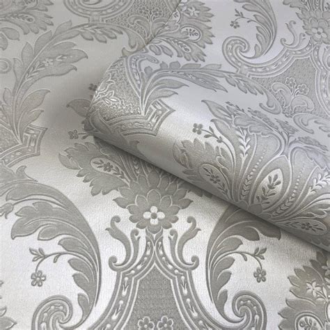 Amara Silver Damask 7370 Belgravia Decor Wallpaper | Wallpaper Sales