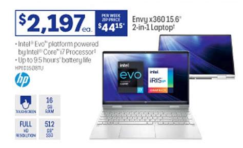 Hp Envy X360 15.6" 2-in-1 Laptop Offer at Officeworks