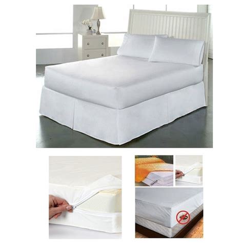 Queen Size Vinyl Zippered Mattress Cover Protector Allergy Dust Bug Waterproof ! | 11street ...