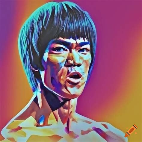 Bruce lee monochrome pop art portrait