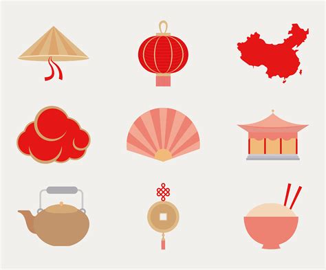 nine chinese items 4027792 Vector Art at Vecteezy