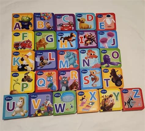 DISNEY PIXAR ABC Board Books Learning Alphabet Block Book Complete Set ...