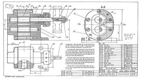 Đồ họa 2 Hướng dẫn đọc bản vẽ lắp số 3 – Bơm bánh răng – CAD/CAM Bach Khoa