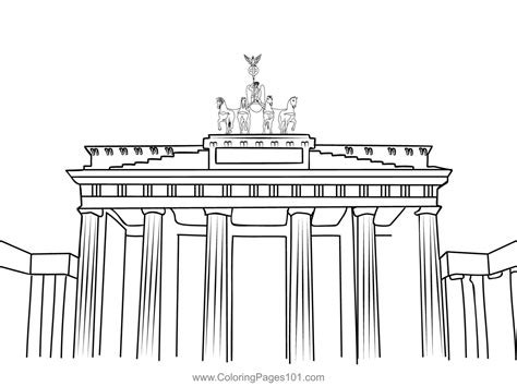 Brandenburg Gate Germany Coloring Page for Kids - Free Germany ...