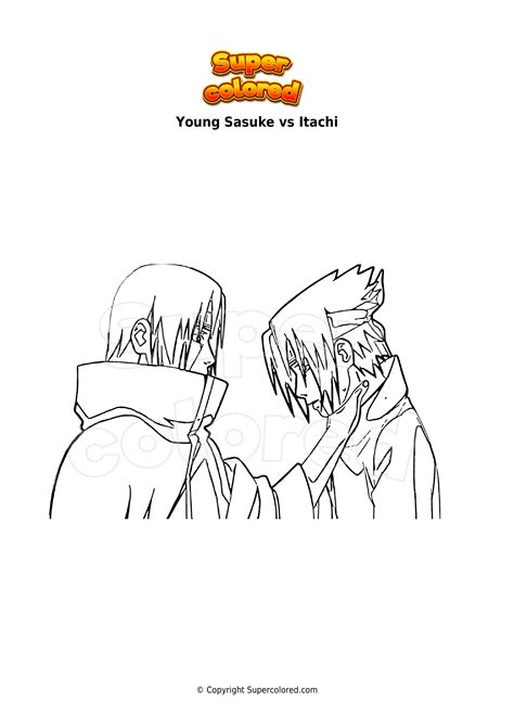 Coloring page Young Sasuke vs Itachi - Supercolored.com