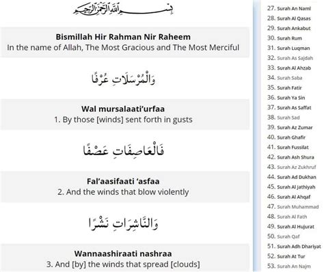 Surah Mursalat [77] - Translation, Transliteration - المرسلات