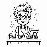 Kids Cashier Coloring Page  sketch template