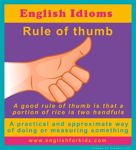 #English idioms. Rule of thumb. English Idioms, English Vocabulary, English Class, Learn English ...