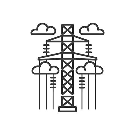 Premium Vector | Minimalist electricity line art icon logo symbol