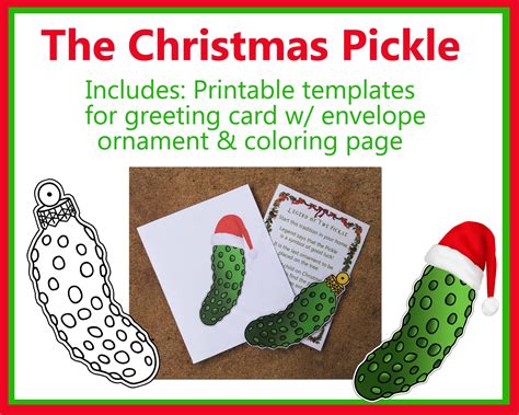 PRINTABLE The Christmas Pickle, legend, coloring page, ornament and ...