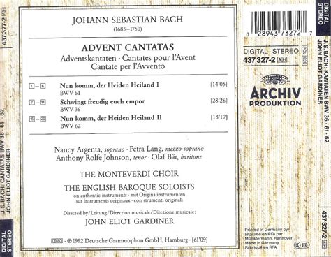 John Eliot Gardiner - Bach Cantatas & Other Vocal Works - Discography Part 1