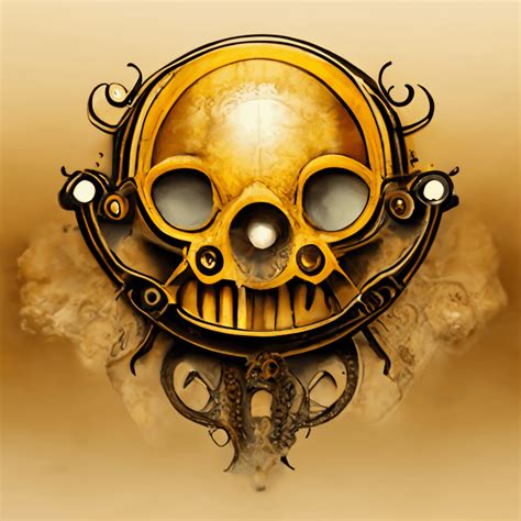 ornate steampunk logo design, graphic design, detailed + 3D realistic ...