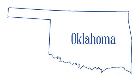 Oklahoma Stae Outline Map Digital Art by Bigalbaloo Stock