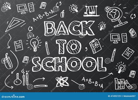 Back To School Chalkboard Sketch Stock Vector - Illustration of decoration, class: 47495729