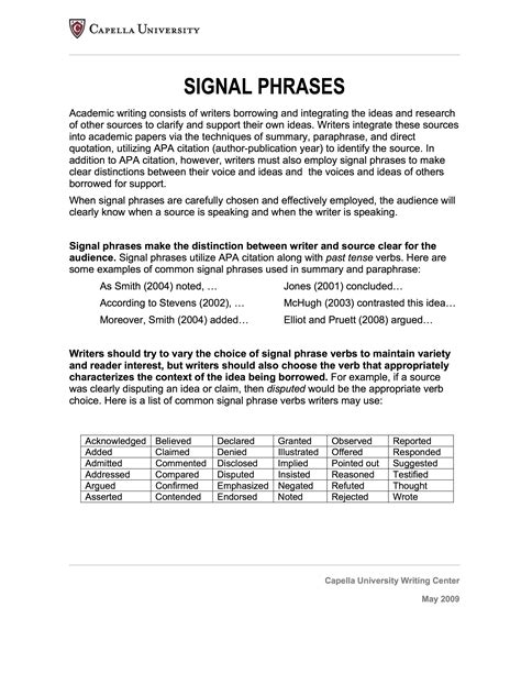 INTEGRATING SOURCES USING SIGNAL PHRASES - CITATIONS - LibGuides at Kendall College