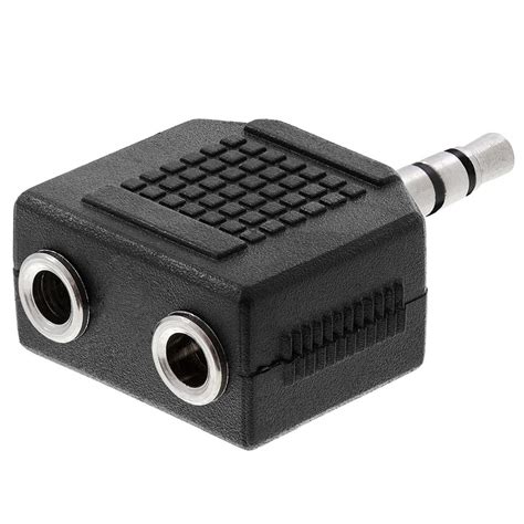 3.5mm Stereo Plug to 2x3.5mm Stereo Jack Adapter