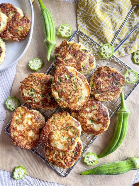 Classic Southern Crispy Pan Fried Okra Fritters - Big Delicious Life