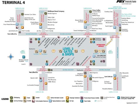 Terminal 4 at Phoenix Airport map - Sky Harbor Airport PHX Arizona